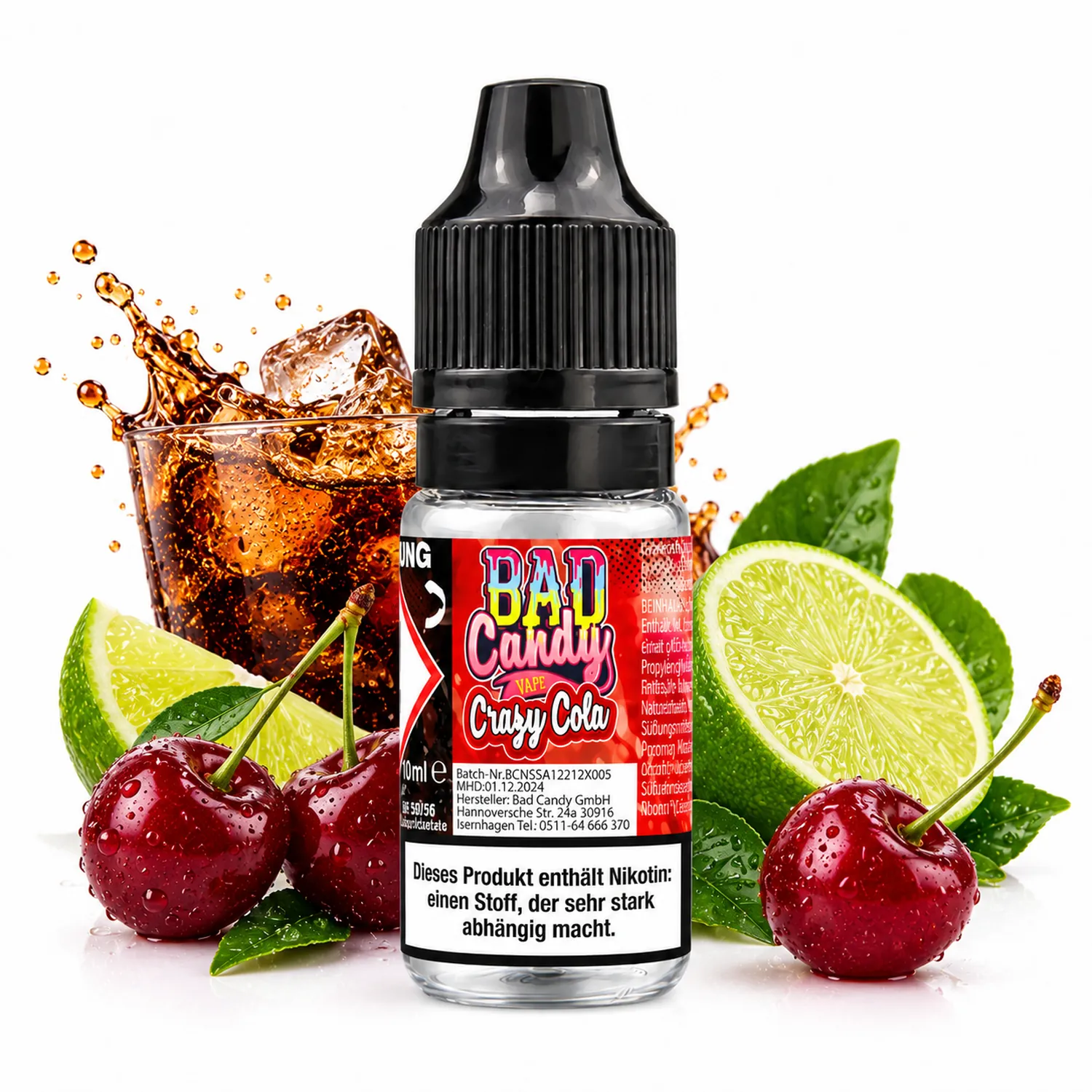 Bad Candy Crazy Cola Nikotinsalz Liquid 10 ml 20 mg Bad Candy Crazy Cola Nikotinsalz Liquid 10 ml 20 mg