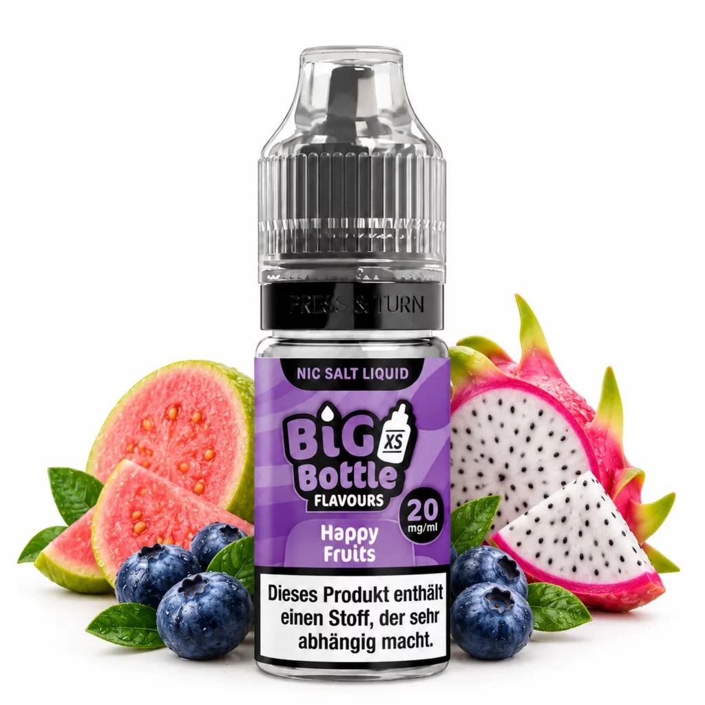 Big Bottle Happy Fruits Nikotinsalz Liquid 10 ml 20 mg