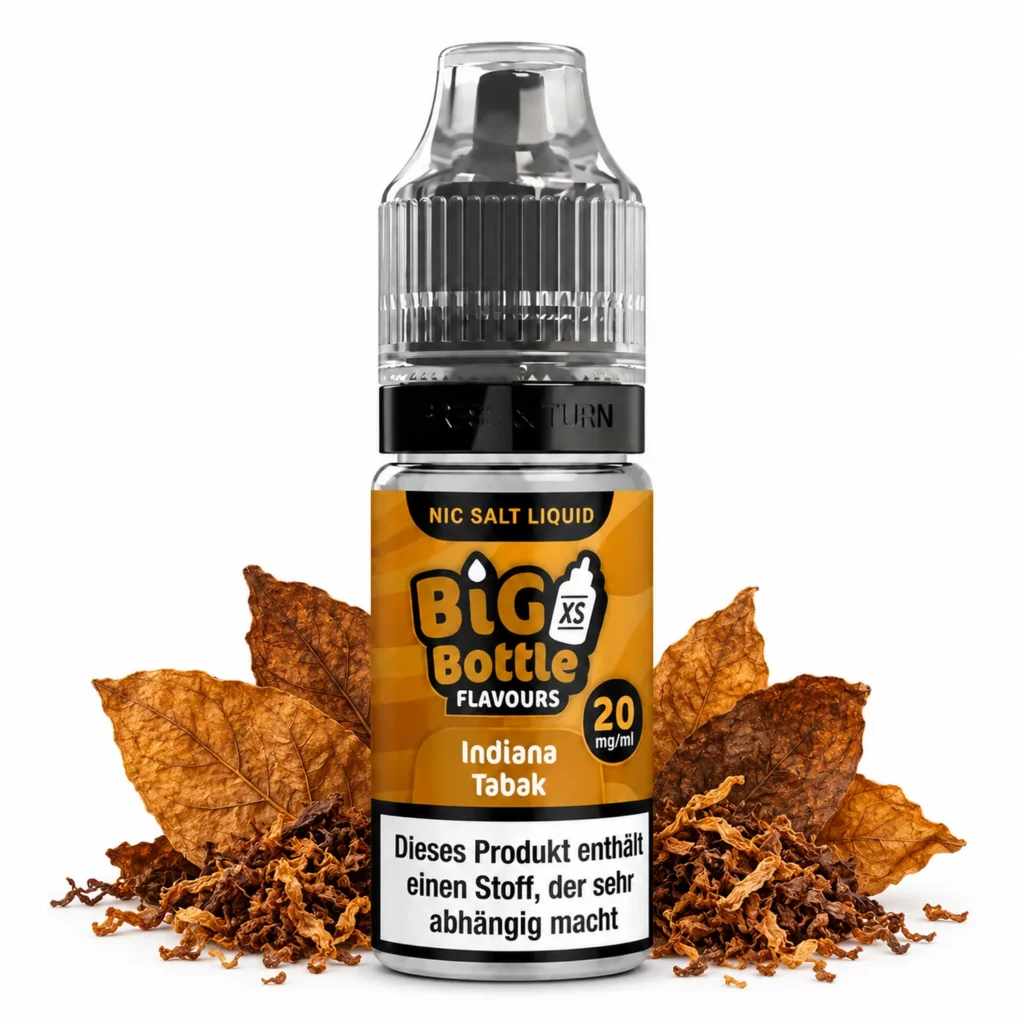 Big Bottle Indiana Tabak Nikotinsalz Liquid 10 ml 20 mg