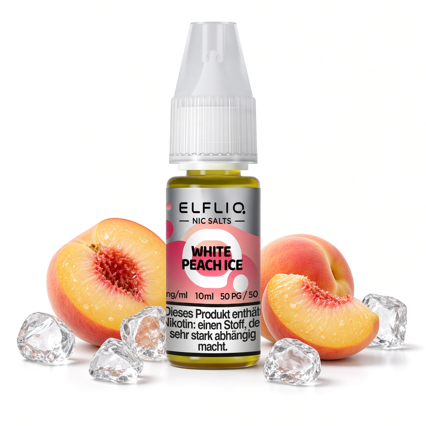 ELFLIQ White Peach Ice Nic Salt 10 ml 10 mg ELFLIQ White Peach Ice Nic Salt 10 ml 10 mg