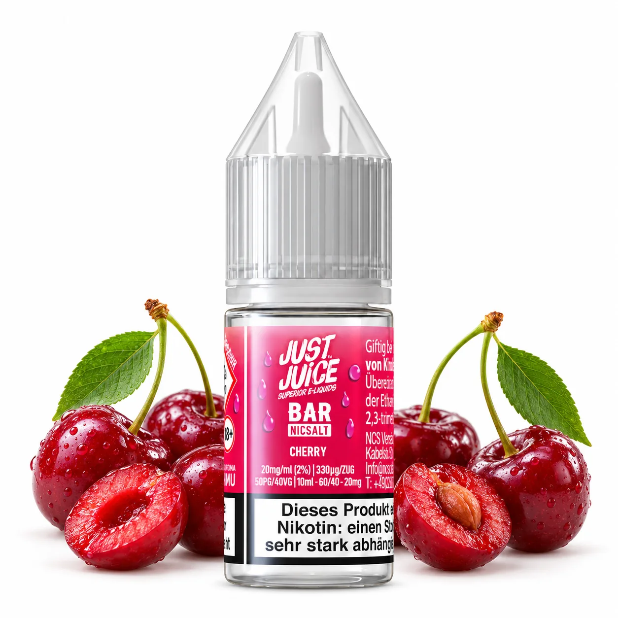 Just Juice Bar Nic Salt Cherry 10 ml 20 mg Just Juice Bar Nic Salt Cherry 10 ml 20 mg