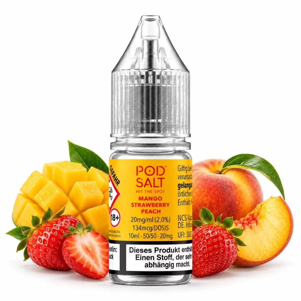 Pod Salt X Mango Strawberry Peach Nic Salt 10 ml 20 mg