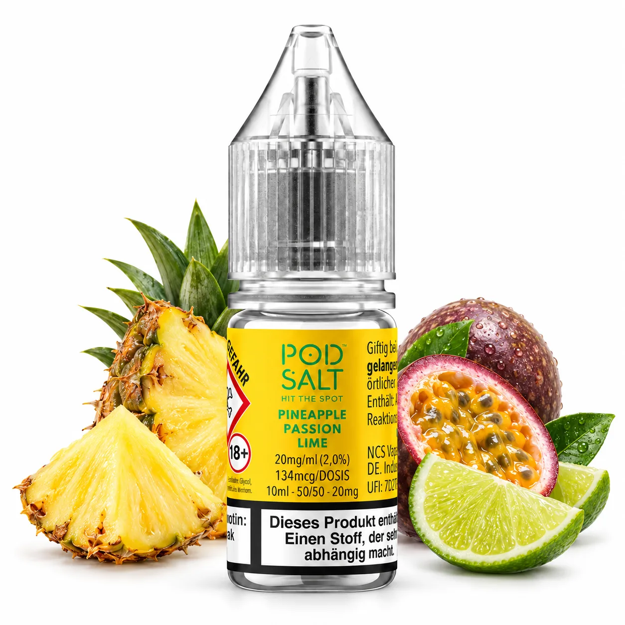 Pod Salt X Pineapple Passion Lime Nic Salt 10 ml 20 mg Pod Salt X Pineapple Passion Lime Nic Salt 10 ml 20 mg