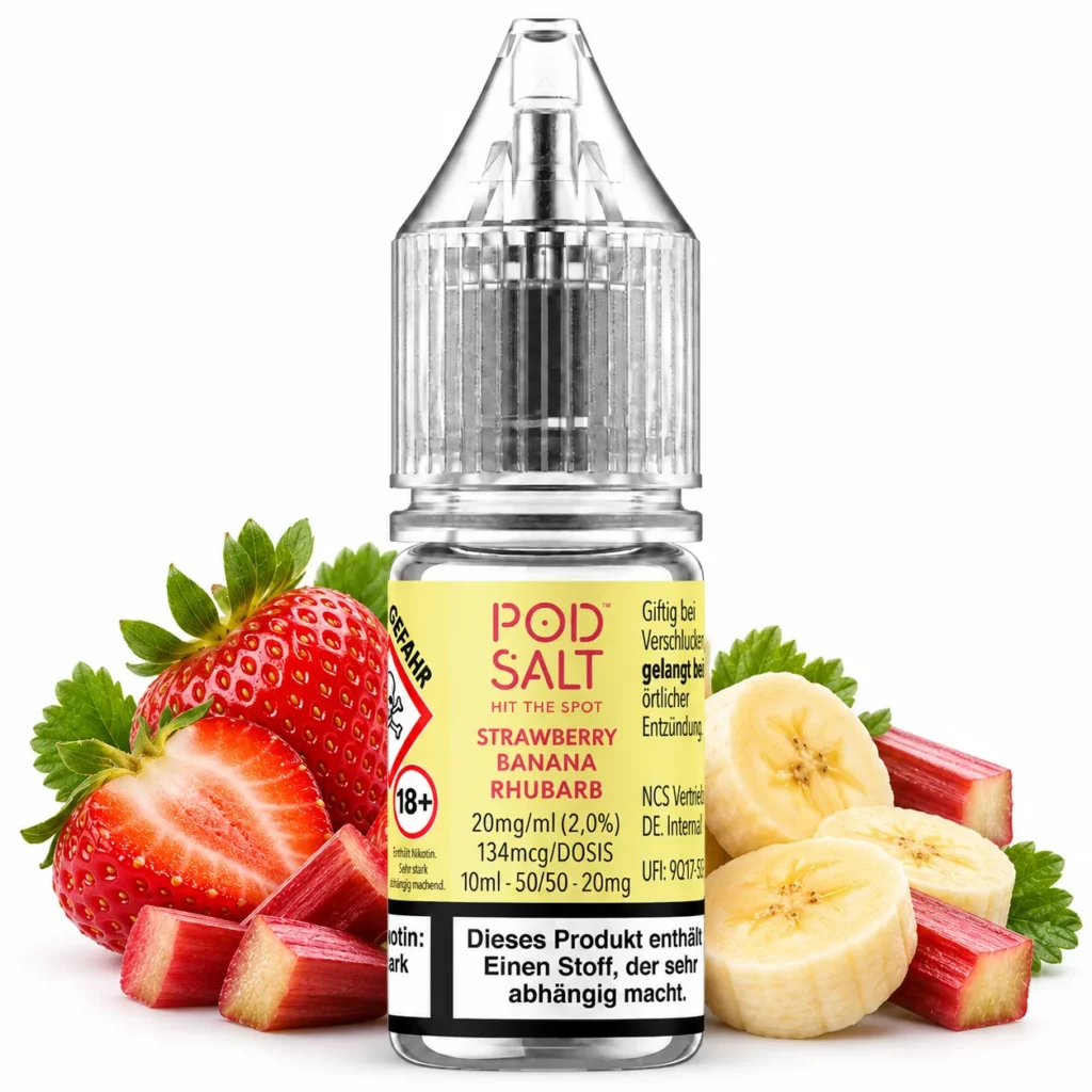 Pod Salt X Strawberry Banana Rhubarb Nic Salt 10 ml 20 mg