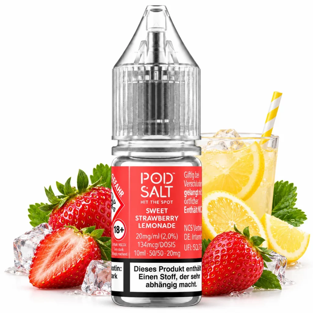 Pod Salt X Sweet Strawberry Lemonade Nic Salt 10 ml 20 mg